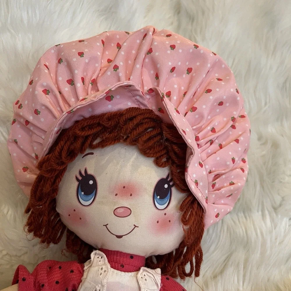 2015 Vintage Red Head Strawberry Shortcake Doll Yarn Hair With Bonnet 14